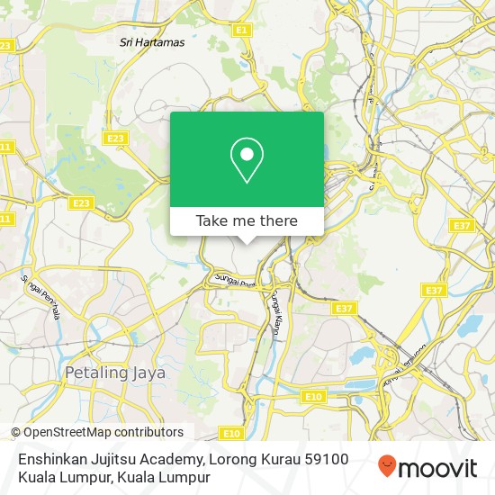 Peta Enshinkan Jujitsu Academy, Lorong Kurau 59100 Kuala Lumpur