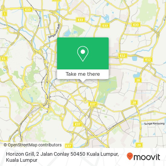 Peta Horizon Grill, 2 Jalan Conlay 50450 Kuala Lumpur