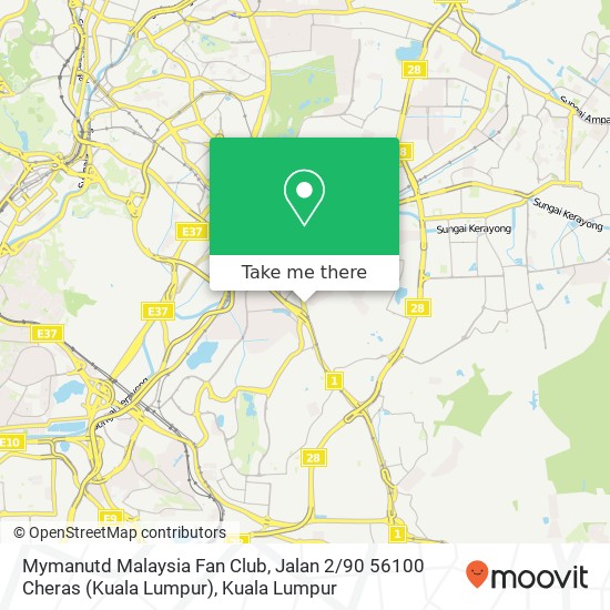 Peta Mymanutd Malaysia Fan Club, Jalan 2 / 90 56100 Cheras (Kuala Lumpur)