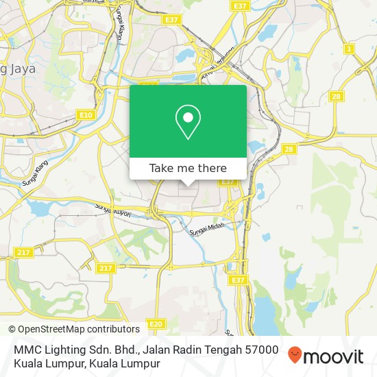 Peta MMC Lighting Sdn. Bhd., Jalan Radin Tengah 57000 Kuala Lumpur