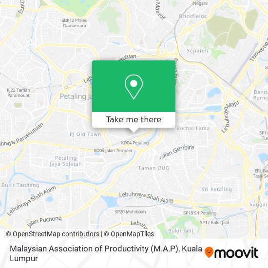 Malaysian Association of Productivity (M.A.P) map