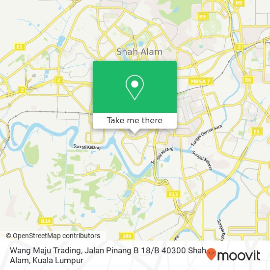 Peta Wang Maju Trading, Jalan Pinang B 18 / B 40300 Shah Alam
