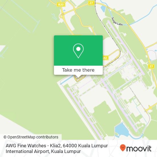 AWG Fine Watches - Klia2, 64000 Kuala Lumpur International Airport map