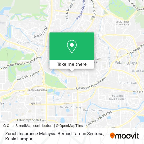 Zurich Insurance Malaysia Berhad Taman Sentosa map