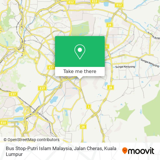 Peta Bus Stop-Putri Islam Malaysia, Jalan Cheras