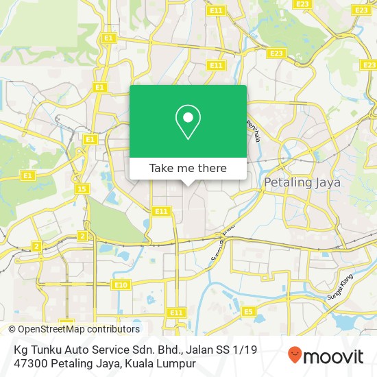 Peta Kg Tunku Auto Service Sdn. Bhd., Jalan SS 1 / 19 47300 Petaling Jaya