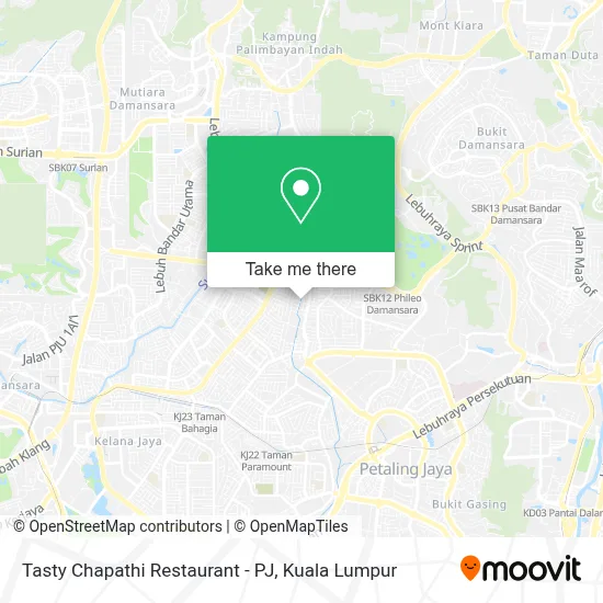 Tasty Chapathi Restaurant - PJ map