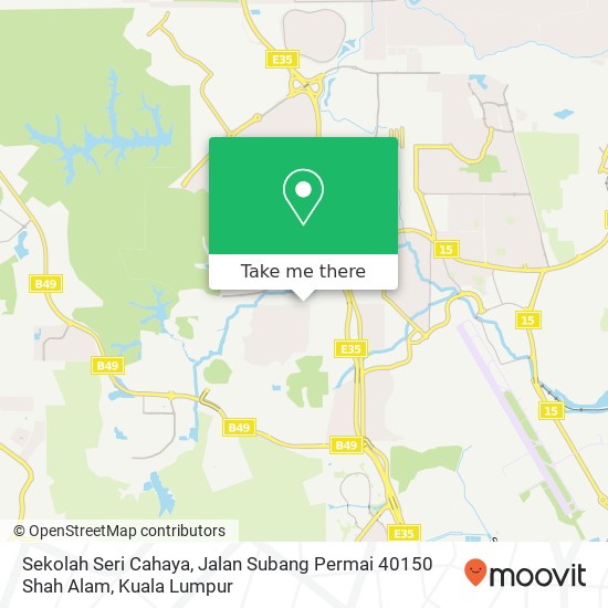 Peta Sekolah Seri Cahaya, Jalan Subang Permai 40150 Shah Alam