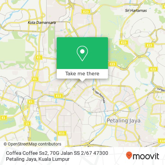 Peta Coffea Coffee Ss2, 70G Jalan SS 2 / 67 47300 Petaling Jaya