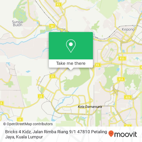 Bricks 4 Kidz, Jalan Rimba Riang 9 / 1 47810 Petaling Jaya map