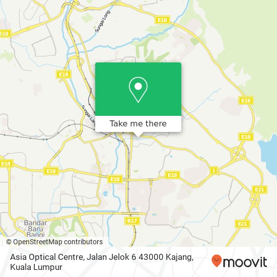 Peta Asia Optical Centre, Jalan Jelok 6 43000 Kajang