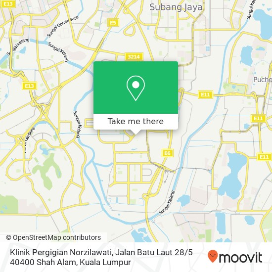 Peta Klinik Pergigian Norzilawati, Jalan Batu Laut 28 / 5 40400 Shah Alam