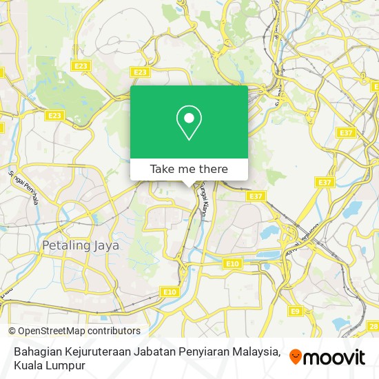 Peta Bahagian Kejuruteraan Jabatan Penyiaran Malaysia