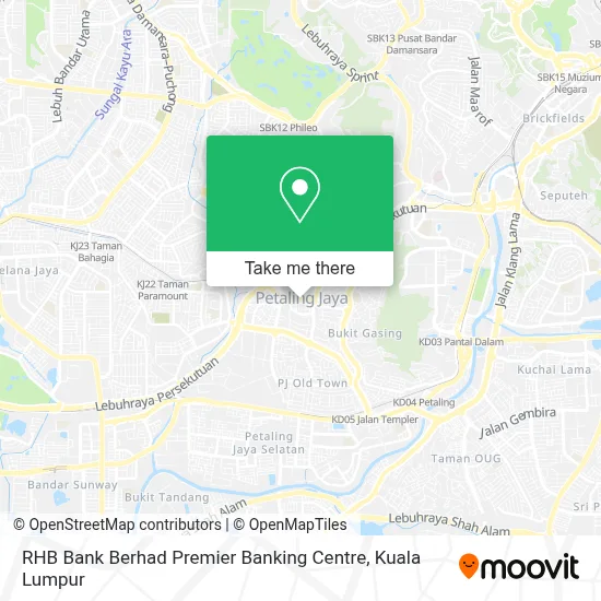 RHB Bank Berhad Premier Banking Centre map