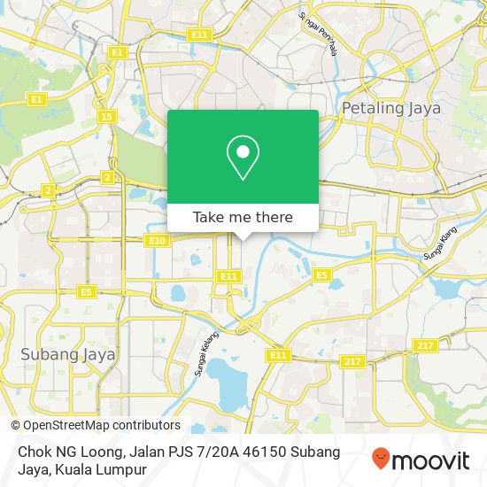 Chok NG Loong, Jalan PJS 7 / 20A 46150 Subang Jaya map