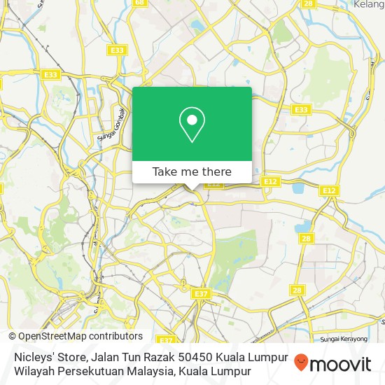Nicleys' Store, Jalan Tun Razak 50450 Kuala Lumpur Wilayah Persekutuan Malaysia map