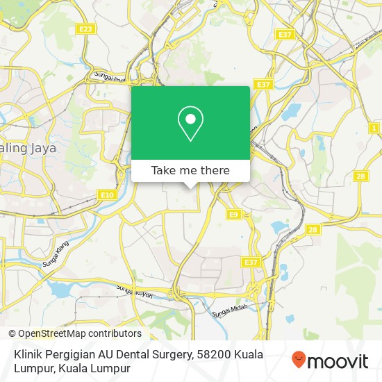 Peta Klinik Pergigian AU Dental Surgery, 58200 Kuala Lumpur