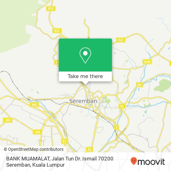 BANK MUAMALAT, Jalan Tun Dr. Ismail 70200 Seremban map