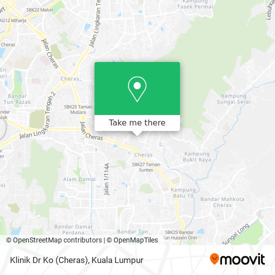 Peta Klinik Dr Ko (Cheras)