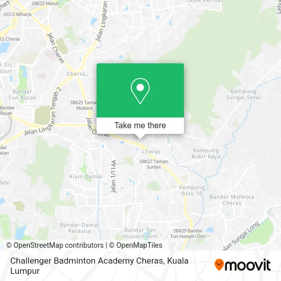 Challenger Badminton Academy Cheras map