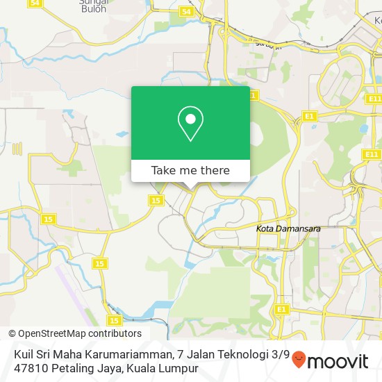 Kuil Sri Maha Karumariamman, 7 Jalan Teknologi 3 / 9 47810 Petaling Jaya map