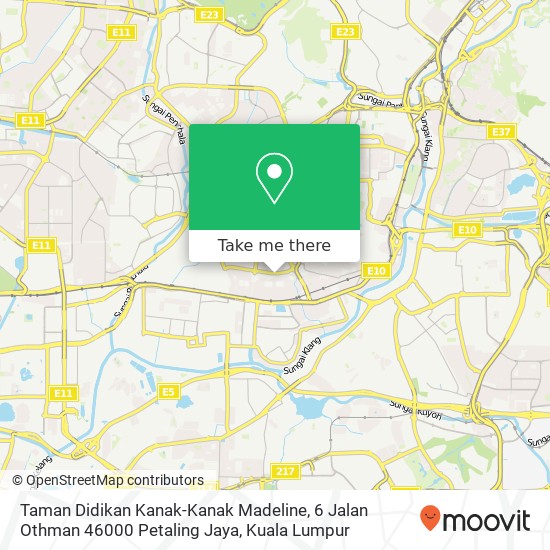 Peta Taman Didikan Kanak-Kanak Madeline, 6 Jalan Othman 46000 Petaling Jaya