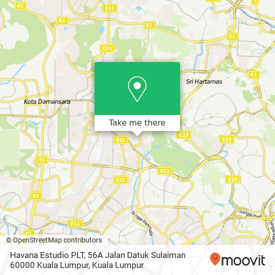 Peta Havana Estudio PLT, 56A Jalan Datuk Sulaiman 60000 Kuala Lumpur