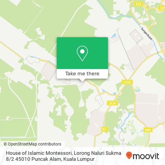 Peta House of Islamic Montessori, Lorong Naluri Sukma 8 / 2 45010 Puncak Alam