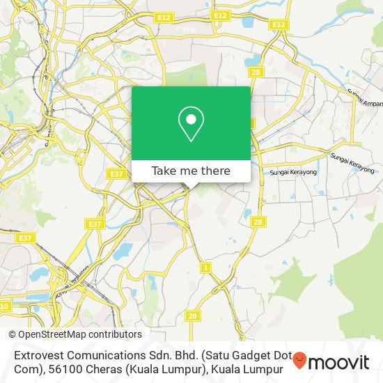 Extrovest Comunications Sdn. Bhd. (Satu Gadget Dot Com), 56100 Cheras (Kuala Lumpur) map