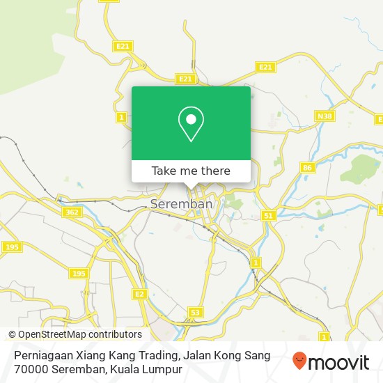 Perniagaan Xiang Kang Trading, Jalan Kong Sang 70000 Seremban map