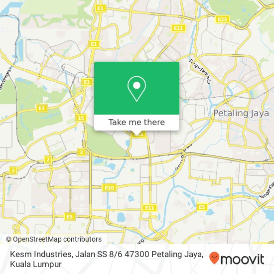 Peta Kesm Industries, Jalan SS 8 / 6 47300 Petaling Jaya