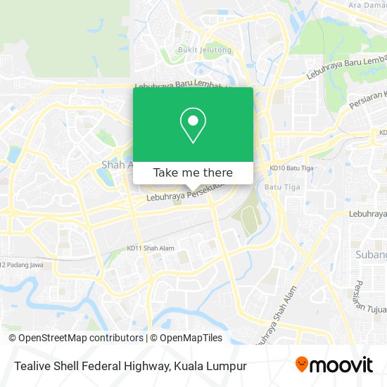 Tealive Shell Federal Highway map