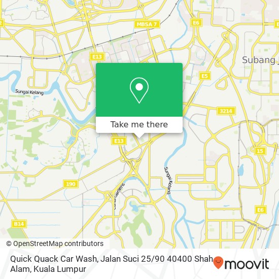 Peta Quick Quack Car Wash, Jalan Suci 25 / 90 40400 Shah Alam