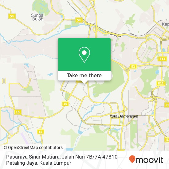 Pasaraya Sinar Mutiara, Jalan Nuri 7B / 7A 47810 Petaling Jaya map