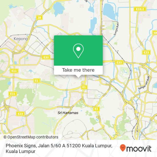 Phoenix Signs, Jalan 5 / 60 A 51200 Kuala Lumpur map