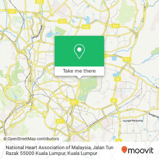 Peta National Heart Association of Malaysia, Jalan Tun Razak 55000 Kuala Lumpur