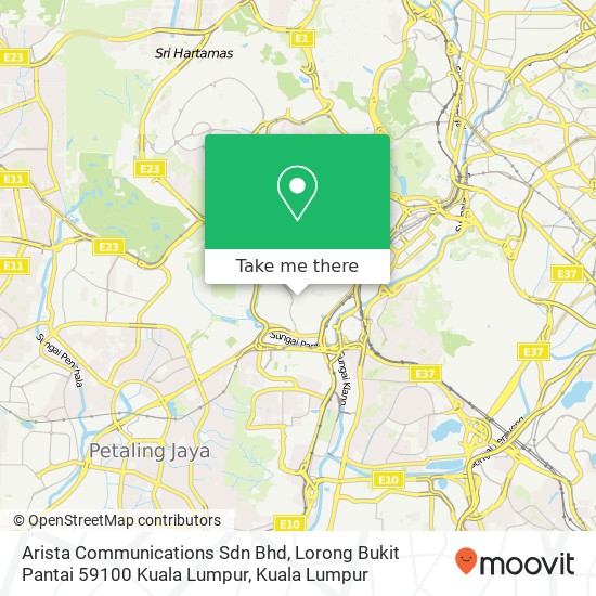 Peta Arista Communications Sdn Bhd, Lorong Bukit Pantai 59100 Kuala Lumpur