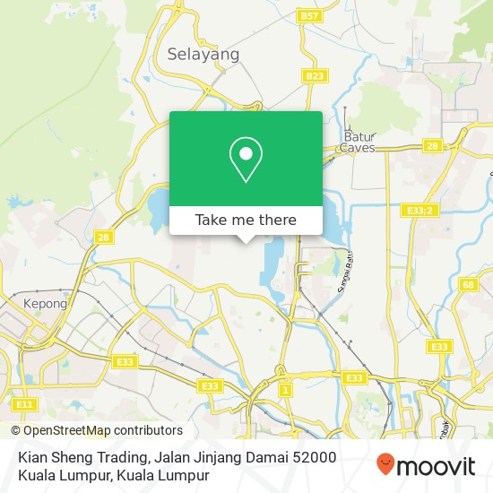 Peta Kian Sheng Trading, Jalan Jinjang Damai 52000 Kuala Lumpur