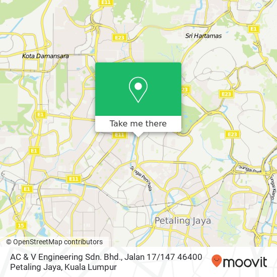 AC & V Engineering Sdn. Bhd., Jalan 17 / 147 46400 Petaling Jaya map