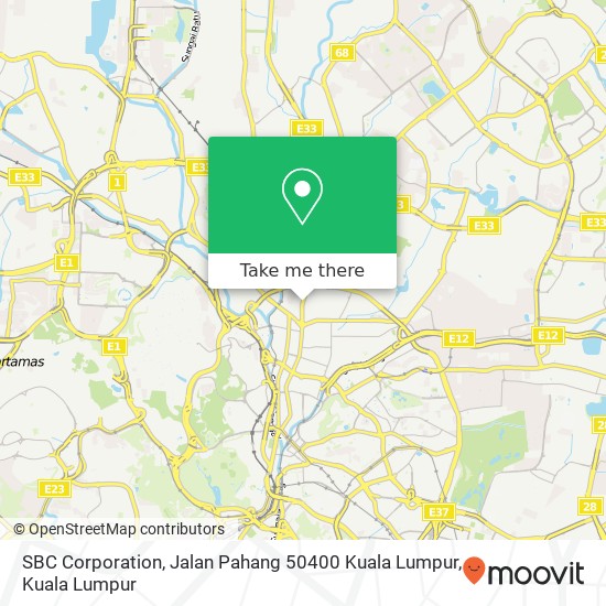 Peta SBC Corporation, Jalan Pahang 50400 Kuala Lumpur