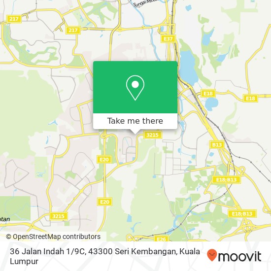 Peta 36 Jalan Indah 1 / 9C, 43300 Seri Kembangan