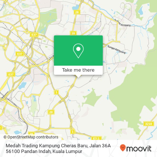 Medah Trading Kampung Cheras Baru, Jalan 36A 56100 Pandan Indah map