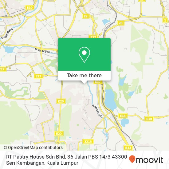 RT Pastry House Sdn Bhd, 36 Jalan PBS 14 / 3 43300 Seri Kembangan map