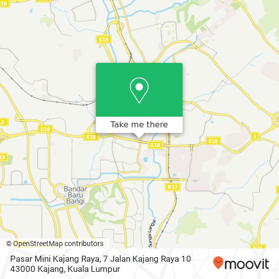 Peta Pasar Mini Kajang Raya, 7 Jalan Kajang Raya 10 43000 Kajang