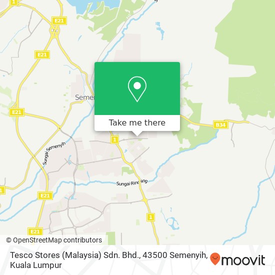 Tesco Stores (Malaysia) Sdn. Bhd., 43500 Semenyih map