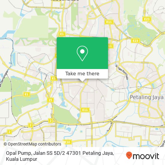 Peta Opal Pump, Jalan SS 5D / 2 47301 Petaling Jaya