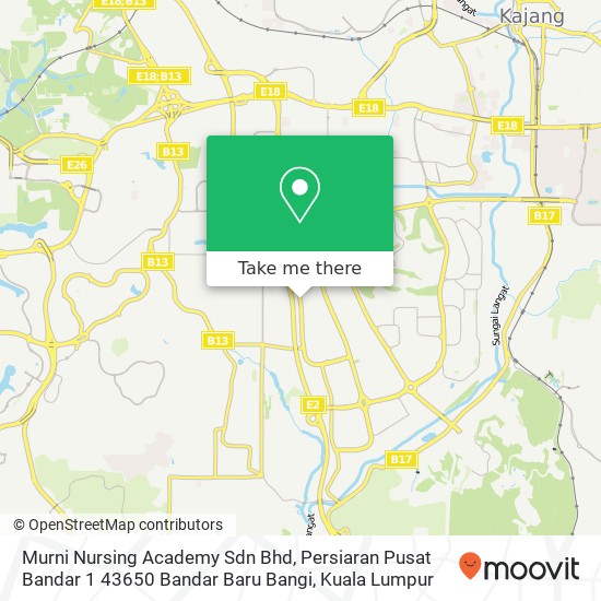 Murni Nursing Academy Sdn Bhd, Persiaran Pusat Bandar 1 43650 Bandar Baru Bangi map