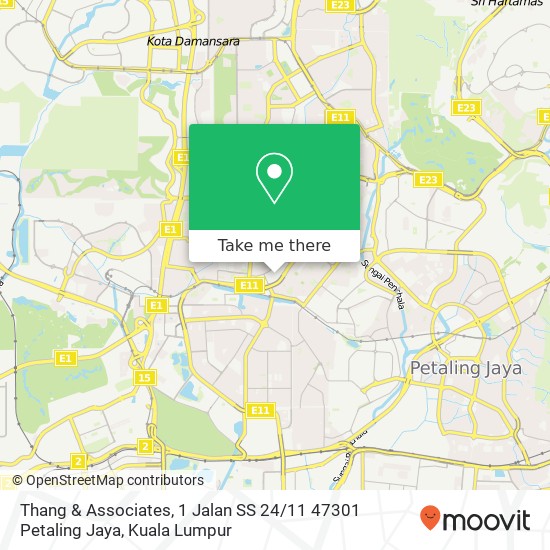 Thang & Associates, 1 Jalan SS 24 / 11 47301 Petaling Jaya map