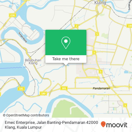 Emec Enterprise, Jalan Banting-Pendamaran 42000 Klang map