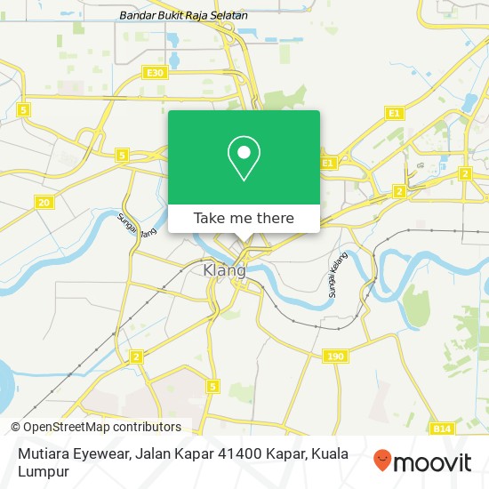 Peta Mutiara Eyewear, Jalan Kapar 41400 Kapar